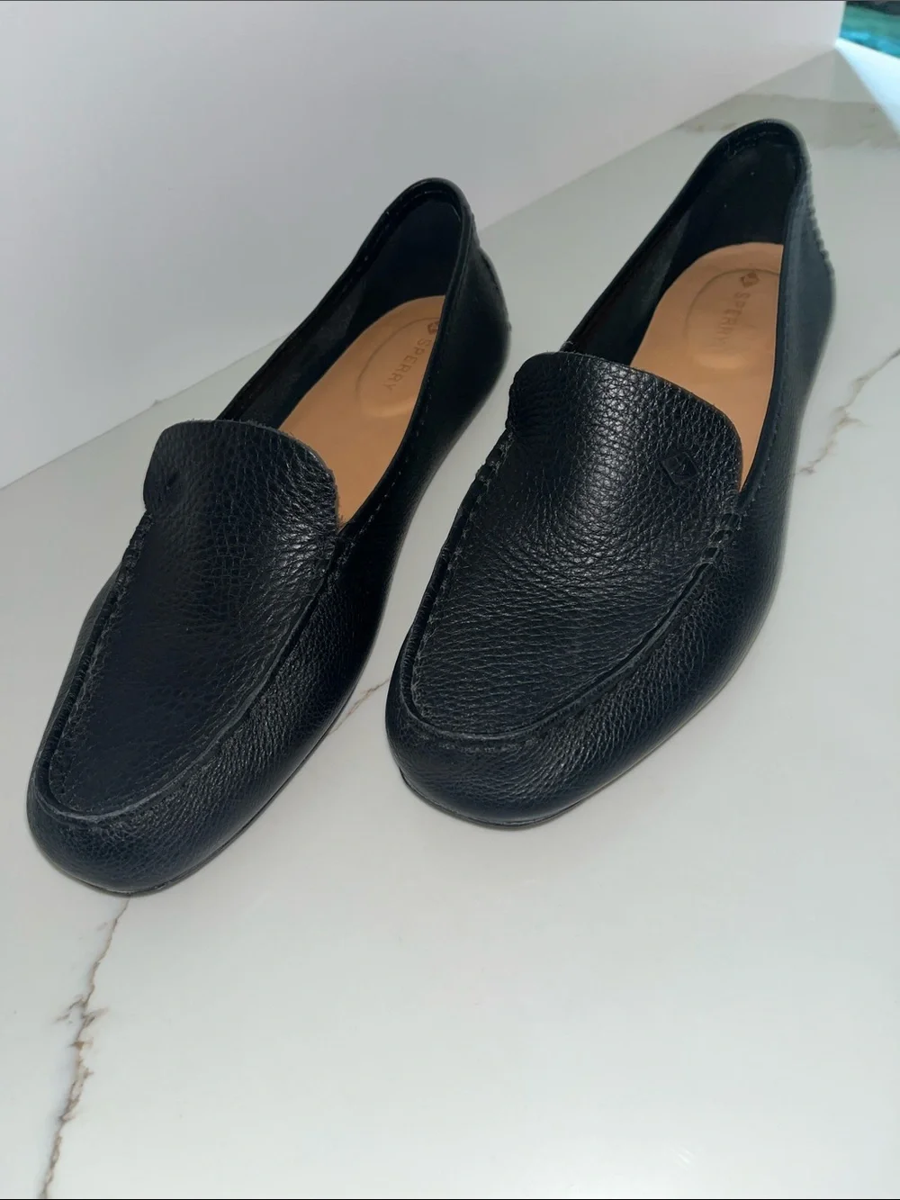 Sperry Port Driver 2 Black Pebbled Leather Ladies Slip-On Loafers Sz. 10WM - Picture 8 of 15